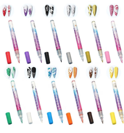 Wolrdzon™ 12-Color Nail Art Graffiti Pen Set