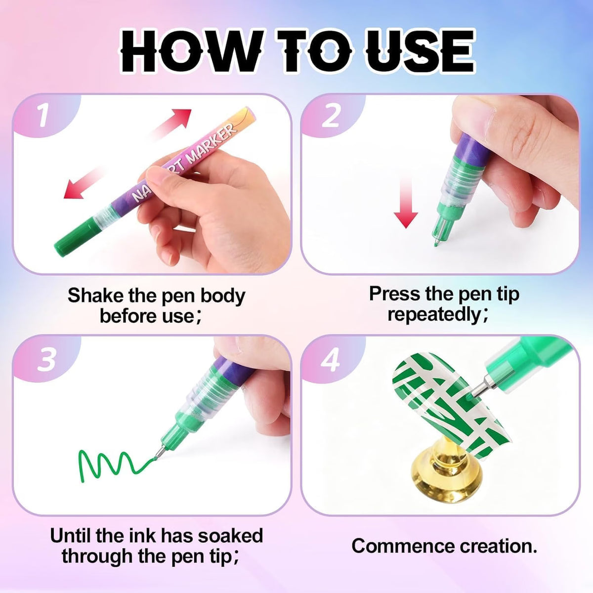 Wolrdzon™ 12-Color Nail Art Graffiti Pen Set